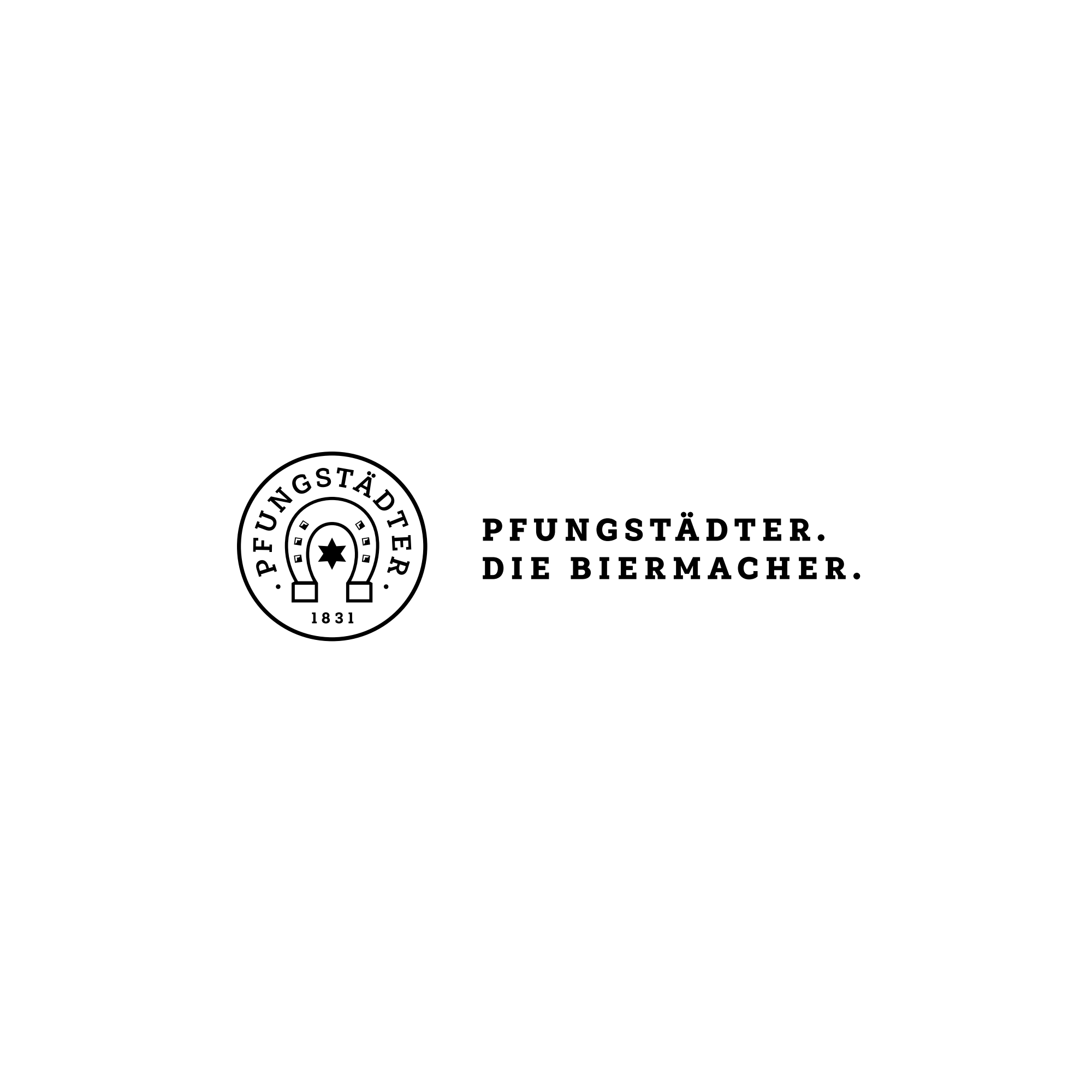 Pfungstädter – Logo mit Claim quer – 1c schwarz