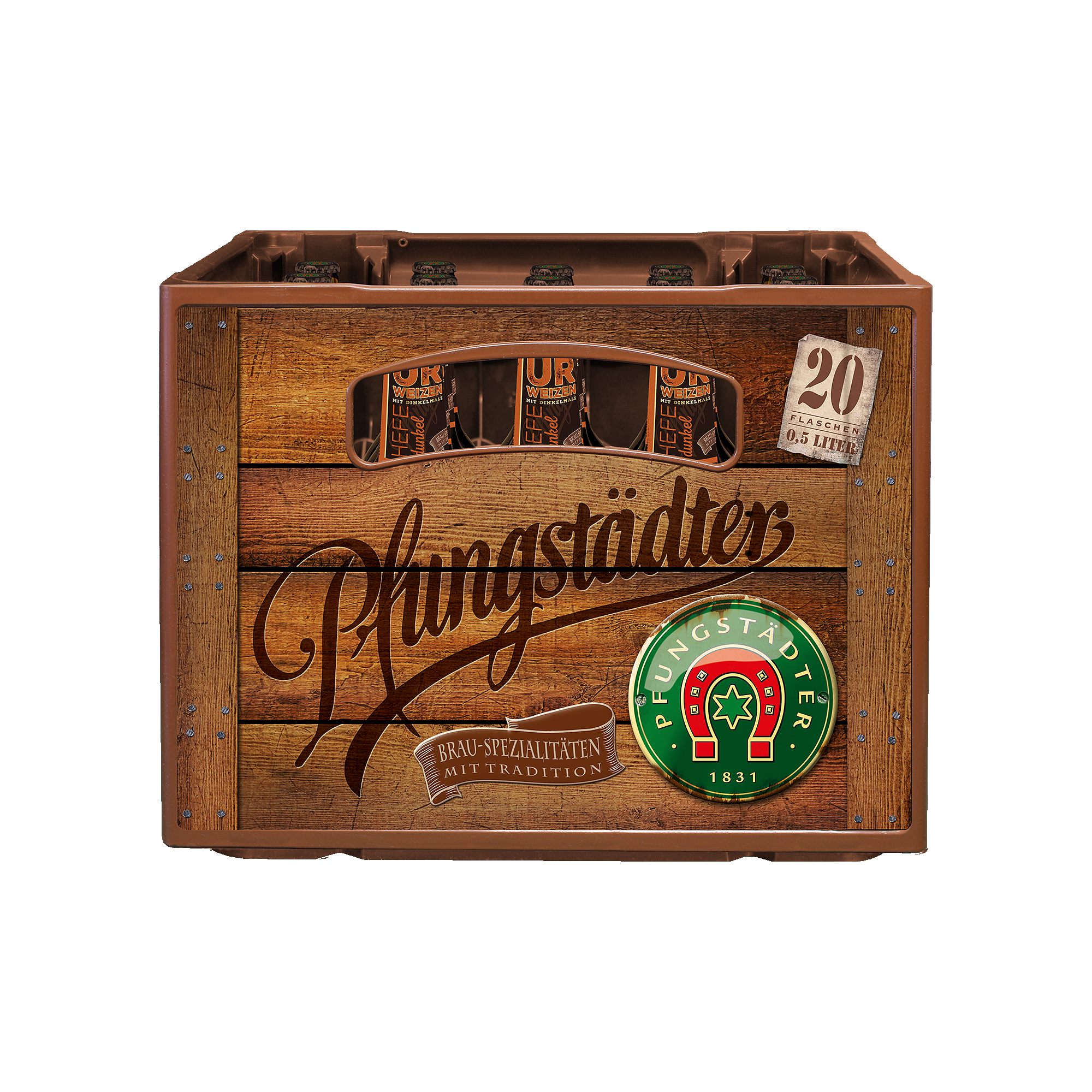 Brau-Spezialitäten - Urweizen Hefe dunkel - Kasten 20x0,5l - gerade