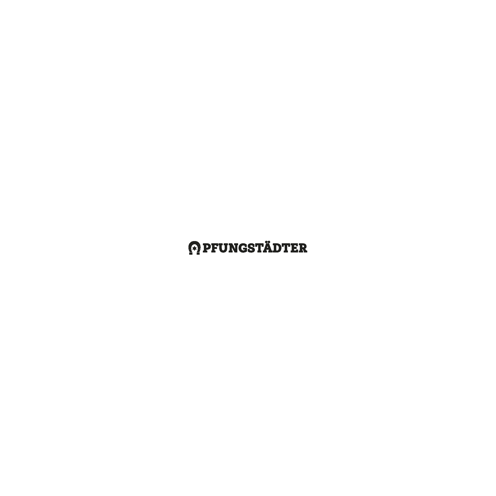 Pfungstädter - Logo - Langform - Hufeisen + Schriftzug - 1C schwarz